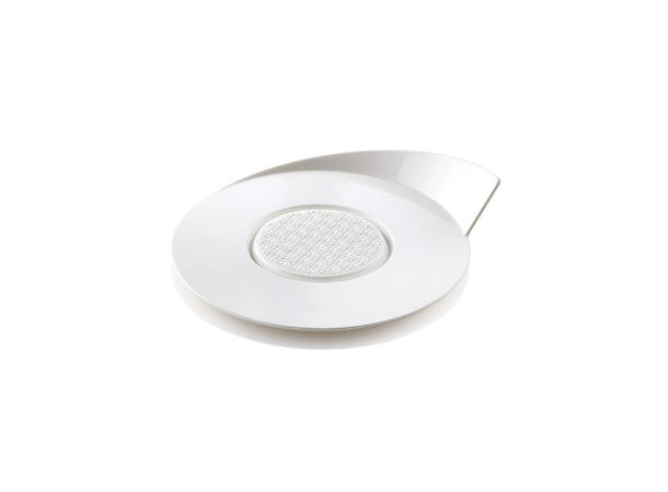 Monoporsjon brett Ø86mm - 100stk Hvit plast, gjenbrukbar 
