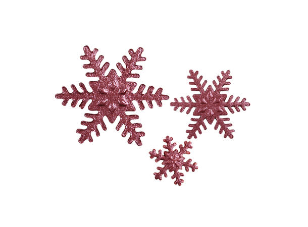 Snøkrystall sukkerpasta rød ass. - 79stk 2,5 - 4 og 5,5cm 