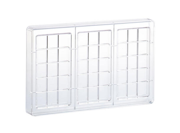 Støpeform sjokoladeplate polykarbonat 140 x 70 x H10mm - 102g x 3 