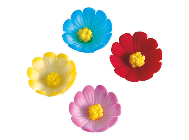 Blomst i sukkerpasta 30mm assortert. 140stk 