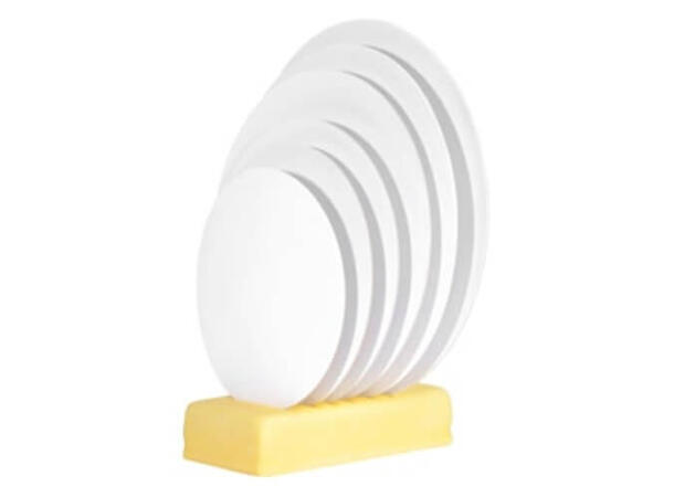 Cake board hvit 2mm rund - 20stk Kjerne av stivt komprimert papir 