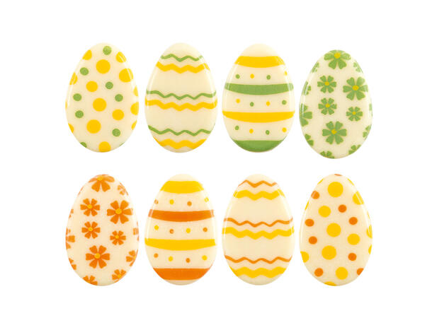 Sjokoplett egg hvit sjokolade - 250stk 3 x 2cm 