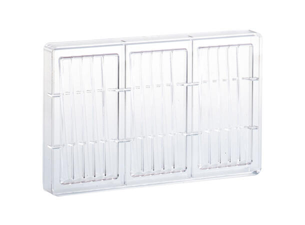 Støpeform sjokoladeplate polykarbonat 142 x 68 x H12mm - 100g x 3 
