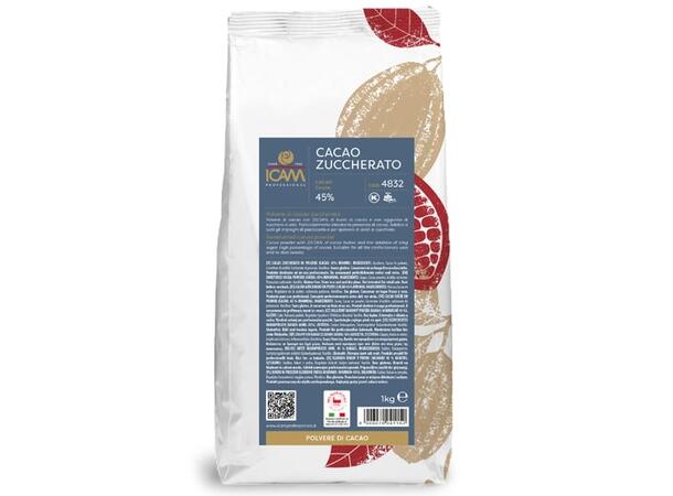 Kakaopulver 45% sukret Medium alkalisert, med vanillin 