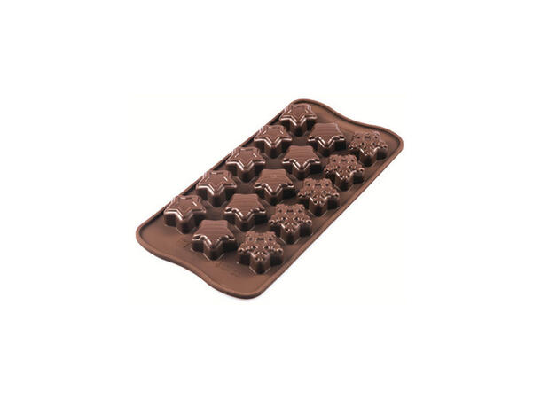 Konfektform silikon - SCG45 Winter Stars Ø30 x H15mm - 6ml x 15 