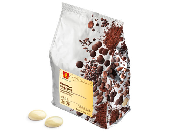 Vanini hvit sjokolade 43% fett Intens aroma og smak av melk og vanilje 