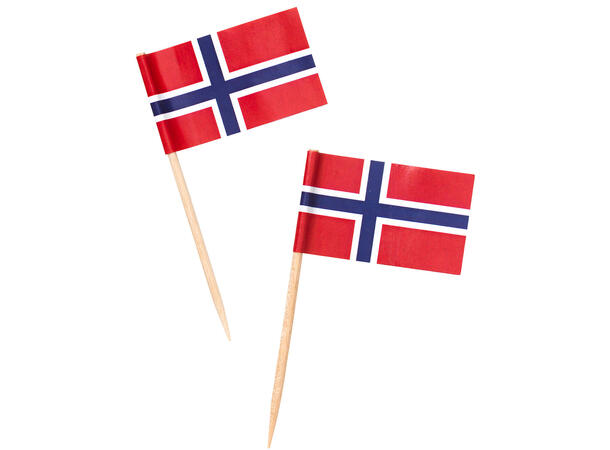 Norske flagg på pinne - 720stk Til kransekake og liknende mat 