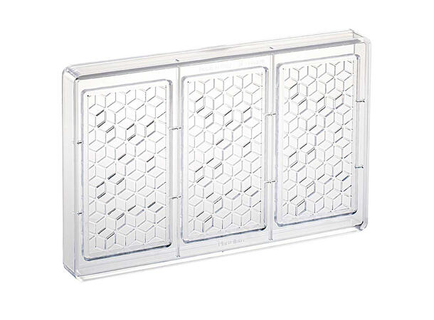 Støpeform sjokoladeplate polykarbonat 137 x 72 x H10mm - 100g x 3 