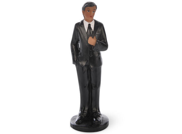 Figur brudgom, mørk 4 stk - H10,5cm 