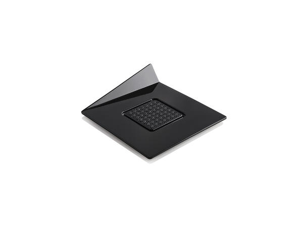 Monoporsjon brett 83x83mm - 100stk Sort plast, gjenbrukbar 