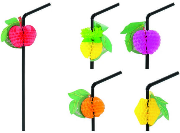 Sugerør 23.4cm, frukt - 100stk 