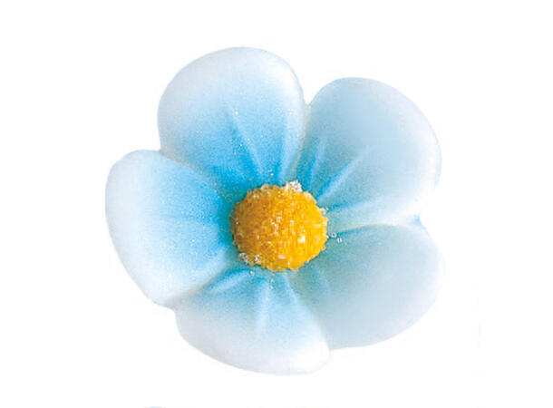 Blomst i sukkerpasta 24mm blå -  288stk 