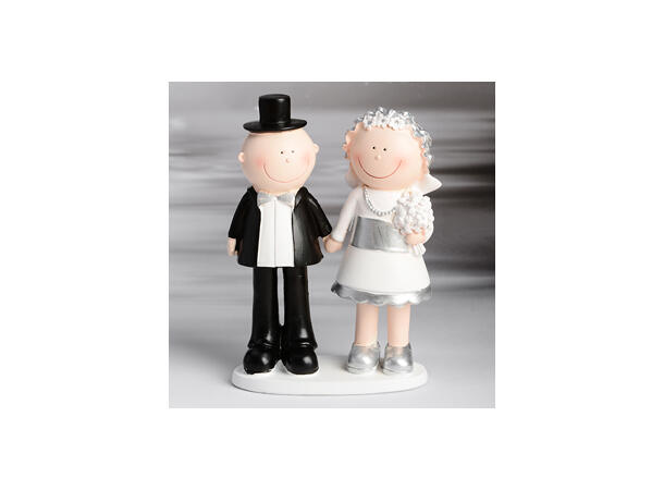 Brudepar sølvbryllup H15cm, 2 stk 