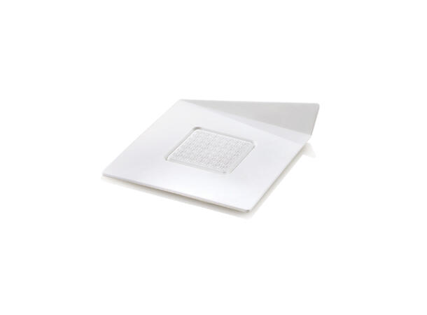 Monoporsjon brett 83x83mm - 100stk Hvit plast, gjenbrukbar 