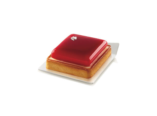 Monoporsjon brett 83x83mm - 100stk Hvit plast, gjenbrukbar 