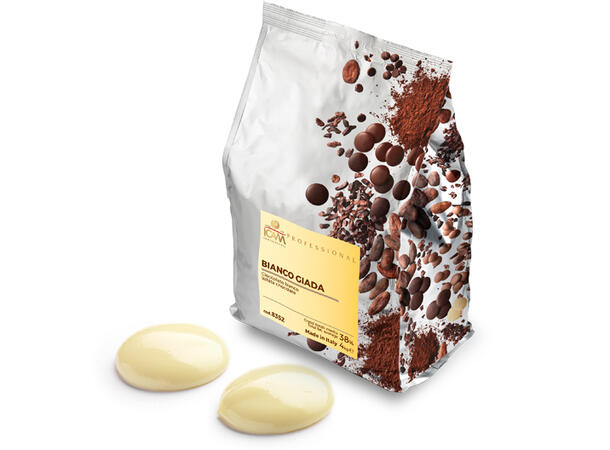 Giada hvit  sjokolade 38% fett Søt, rik melkesmak, vanilje og karamell 