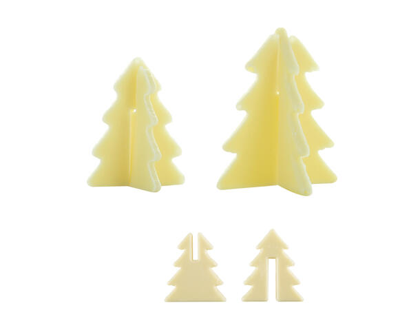 Juletre 3D hvit sjokolade 45stk 