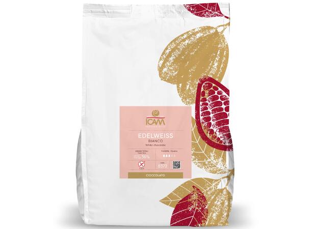 Edelweiss 36% hvit sjokolade Intens aroma og smak av melk og vanilje 