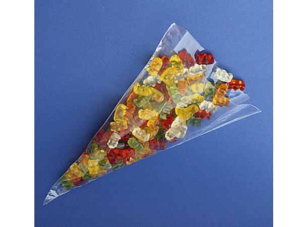 Konfektpose konisk 180 x 310mm eske 1000 stk - 40µ 