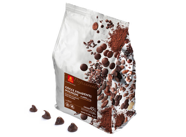 Sjokoladedråper 45% medium Bakefast, 9.000 stk/kg ~ 0.11g stk 