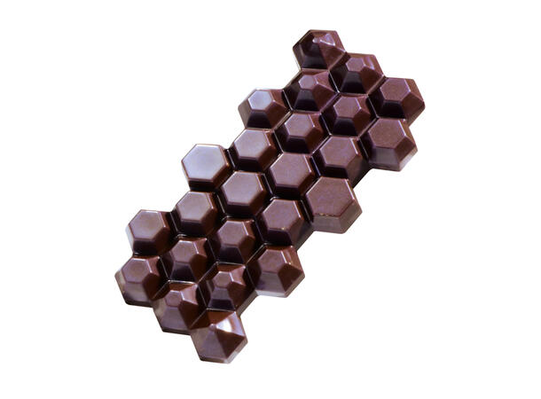 Støpeform sjokoladeplate polykarbonat 140 x 68 x H13mm - 100g x 3
