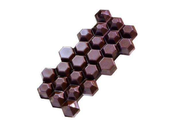 Støpeform sjokoladeplate polykarbonat 140 x 68 x H13mm - 100g x 3 