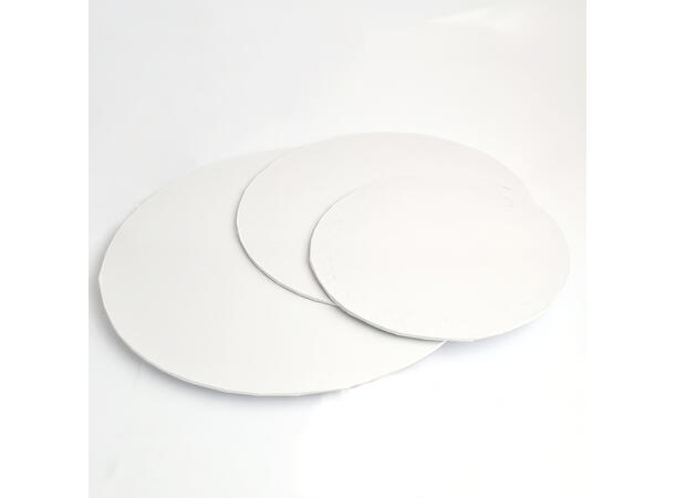 Cake board Ø30cm hvit - 1stk Kjerne av 3mm stiv MDF 