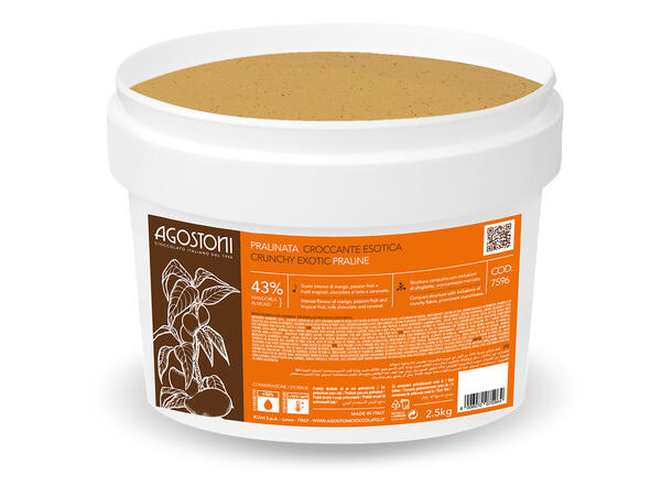 Crunchy Exotic praline krem - 2,5kg Karamell, wafer flak, tropisk frukt 