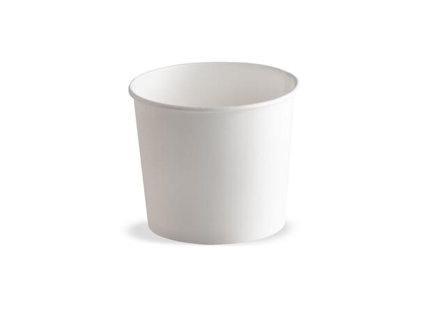 Isbeger papp m/logo 500ml 950stk ø10,3x8cm. 19 poser á 50stk.PE&PLA-fri 