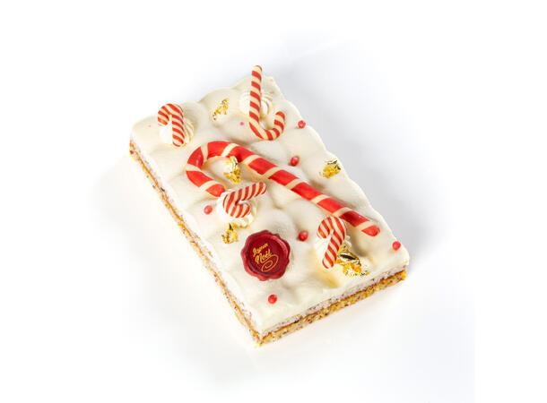 Sjokoladeskilt Merry Christmas - 175stk Ø3cm, hvit sjokolade 