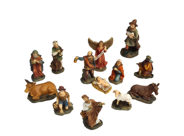 Figur Maria, Josef, Jesubarnet m.fl. Høyde: 5,5cm 