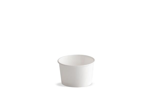 Isbeger papp m/logo 80ml 2970stk ø6,42x4cm. 54 poser á 55stk.PE&PLA-fri 