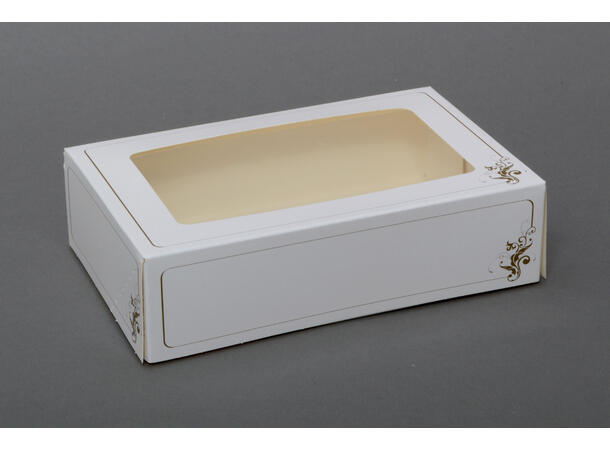 Kakeeske 240 x 160 x 80mm - 300stk Med vindu - UTGÅR 