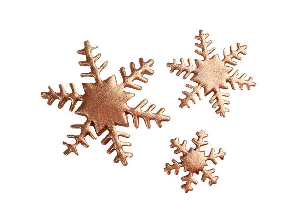 Snøkrystall bronse fondant ass. - 89stk Ø2,5 - 4 og 5,5cm 
