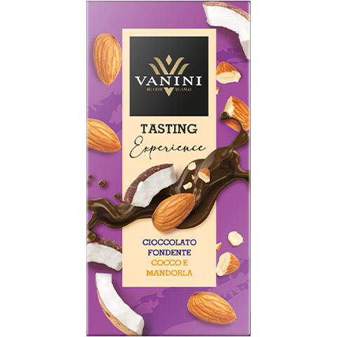 Vanini kokos og mandler M&#248;rk sjokolade, crunchy mandler, kokos