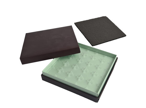Konfekteske mørk brun - 5x5 biter Maks 25 x 25 x H28mm biter - UTGÅR 