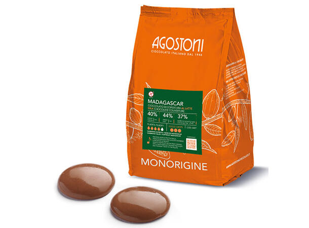Madagascar 40% sjokolade Rik kakaosmak & melk, noter av gul frukt 
