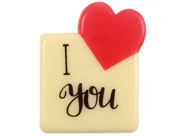 Sjokoladeskilt - I love you - 75stk 3 x 3,5cm 