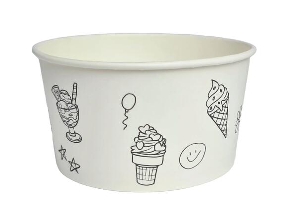 Isbeger papp 170ml 1568stk ø8,5x4,5cm. 28 poser á 56stk.PE&PLA-fri 