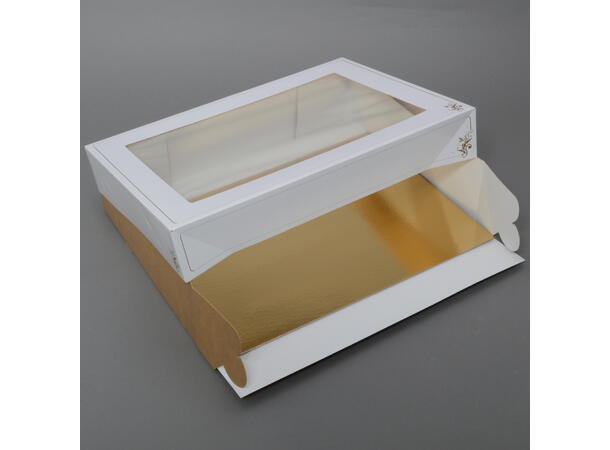 Kakeeske 590 x 440 x 120mm - 10stk 2-delt, gullbrett inkludert 