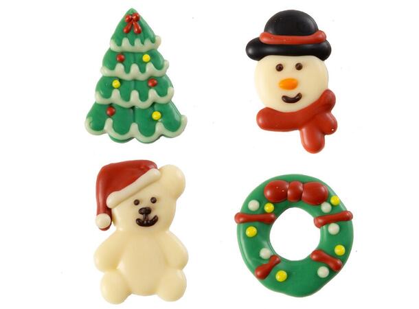 Julepynt hvit sjokolade ass. - 60stk 3 x 4cm 