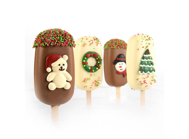 Julepynt hvit sjokolade ass. - 60stk 3 x 4cm 