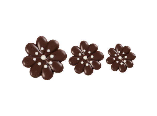 Margeritt mørk sjokolade ass. - 162stk Ø2,5cm - Ø3cm - Ø3,5cm 