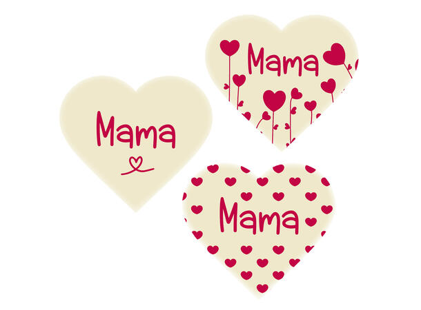 Sjokoladeskilt morsdag 5x4,6cm - 75stk "Mamma" Assortert 