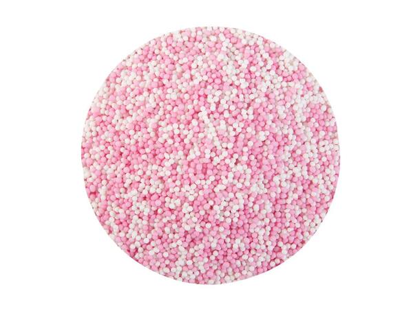 Strøssel rosa/hvit - 850g Ca. Ø2mm - UTGÅR 