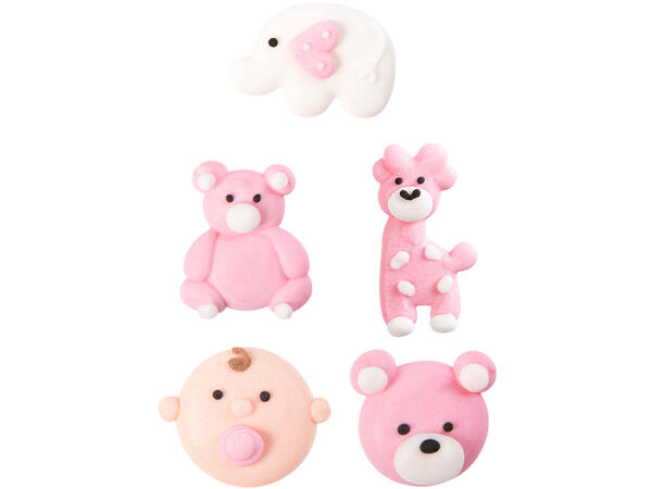 Dåpsfigur rosa i sukker 2,5cm - 112stk 