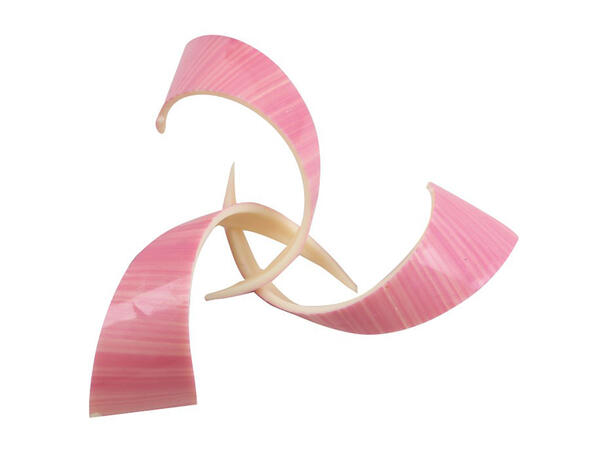 Krøll hvit sjokolade rosa 9cm - 69stk 