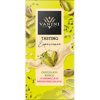 Vanini salt pistasj Hvit sjokolade med saltede pistasjbiter