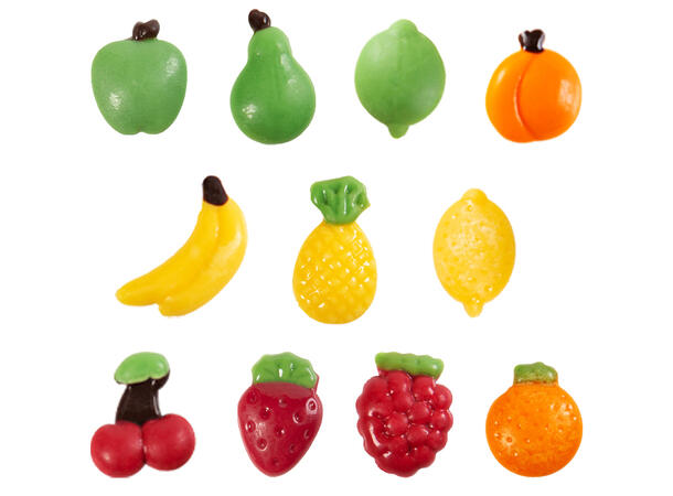 Frukt i hvit sjokolade 2,5cm - 192stk Assortert 