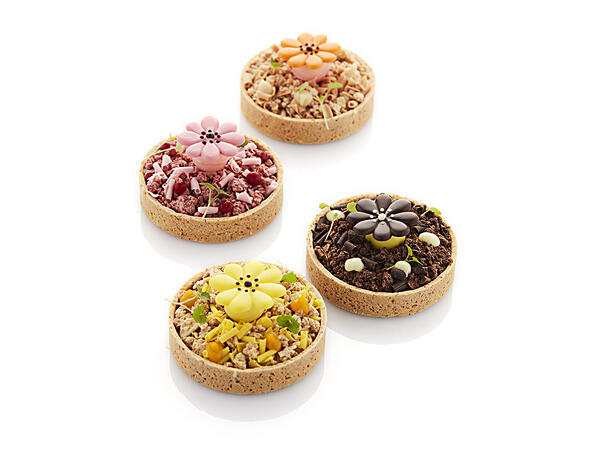 Margeritt hvit sjokolade - 162stk Assortert - Ø2,5cm - Ø3cm - Ø3,5cm 